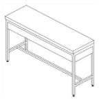 Mesa alta de 90 cm esmaltada con cubierta de laminado de plástico HEL-HM143 MARCA -  Herlis