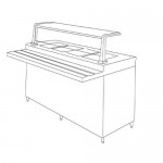 Mesa fría de 125 cm para barra de autoservicio (3 charolas) HEL-HM372 MARCA -  Herlis
