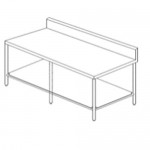 Mesa lisa de 150 cm con respaldo y entrepaño HEL-HM385 MARCA -  Herlis