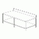 Mesa lisa de 120 cm con respaldo y entrepaño 120 X 70 X 105 cm HEL-HM379 MARCA -  Herlis