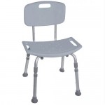 Silla para baño con respaldo color gris DD-SD12202KDDR MARCA -  Drive DeVilbiss