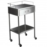 Mesa pasteur con cajón esmaltado, fabricado en lamina de acero inoxidable HEL-HM212 MARCA -  Herlis