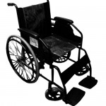 Silla de ruedas solida esmaltada con descansapies fijo de plastico HER-S200 MARCA -  Hergom