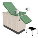 Mesa exploración Hamilton con pierneras de aluminio y banqueta de apoyo de un peldaño ESG-MES705 MARCA -