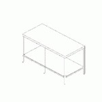 Mesa lisa de 180 cm de acero inoxidable HEL-HM397 MARCA -  Herlis