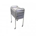 Mesa carro anestesiólogo totalmente acero inoxidable llanta negras HEL-HM134 MARCA -  Herlis