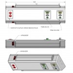 Consola 4v delta de 80 cm, 1 toma de oxígeno, 1 toma de aire, 1 contacto dúplex, 1 lámpara ARD-80CM MARCA -  Aramed
