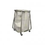 Carro para ropa sucia tubular acabado en cromo con bolsa de lona gris HEL-HM72 MARCA -  Herlis