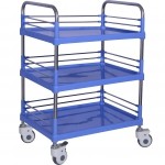 Carrito trolley de plástico para curaciones, con tres charolas XIE-XH-S002 MARCA -  XIE He Medical Apparatus & Instruments