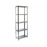 Anaquel esqueleto de 5 entrepaños en acero inoxidable, calibre 18 HEL-HM05 MARCA -  Herlis