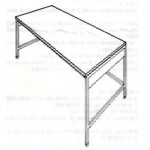 Mesa alta de 90 x 180 x 70 cm con cubierta de acero inoxidable HEL-HM279 MARCA -  Herlis