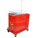 Carro para emergencias color rojo con 4 cajones y portasueros ESG-CAR002 MARCA -