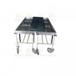 Carro camilla tipo transfer acero inoxidable (frontal) c/dos carros. HEL-HM83 MARCA -  Herlis