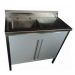 Lavabo Pasteur derecho de 90 cm de acero inoxidable HEL-HM125 MARCA -  Herlis