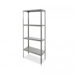 Anaquel esqueleto de 4 entrepaños en acero inoxidable, calibre 20 HEL-HM05-2 MARCA -  Herlis