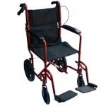 Silla de traslado de aluminio con asiento de 19" color rojo MST-STAE-712M MARCA -  Medical Store