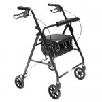 Andadera Rollator de acero AJ-2025BK color negro MST-ANDROLAJ-2025BK MARCA -  Medical Store