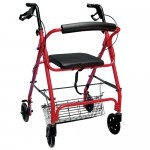 Andadera Rollator color roja con canastilla DRI-AJ-1012 MARCA -  Drive Medical