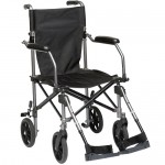 Silla de traslado de aluminio con asiento de 18" Travelite DRI-TC005GY MARCA -  Drive Medical